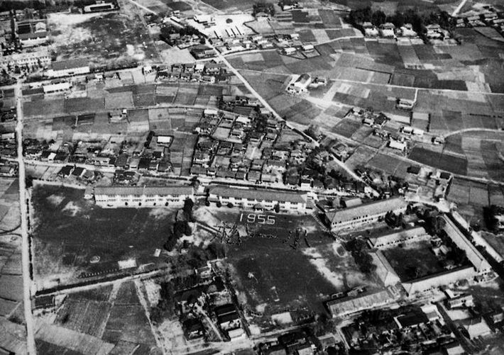 松山第一小学校航空写真(1955)