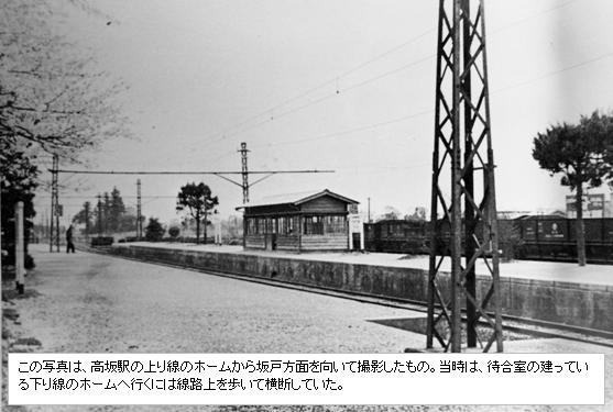 高坂駅ホーム（昭和30年撮影）