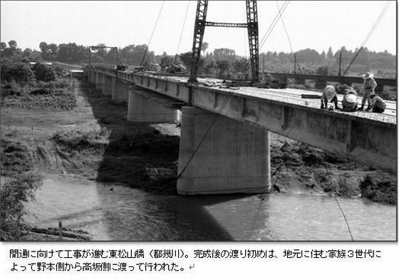 >>工事中の東松山橋（昭和38年）