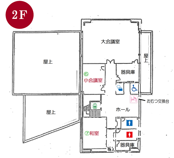 高坂図書館２階フロアマップ